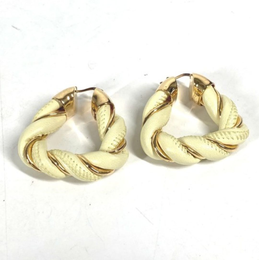 triangle leather earrings