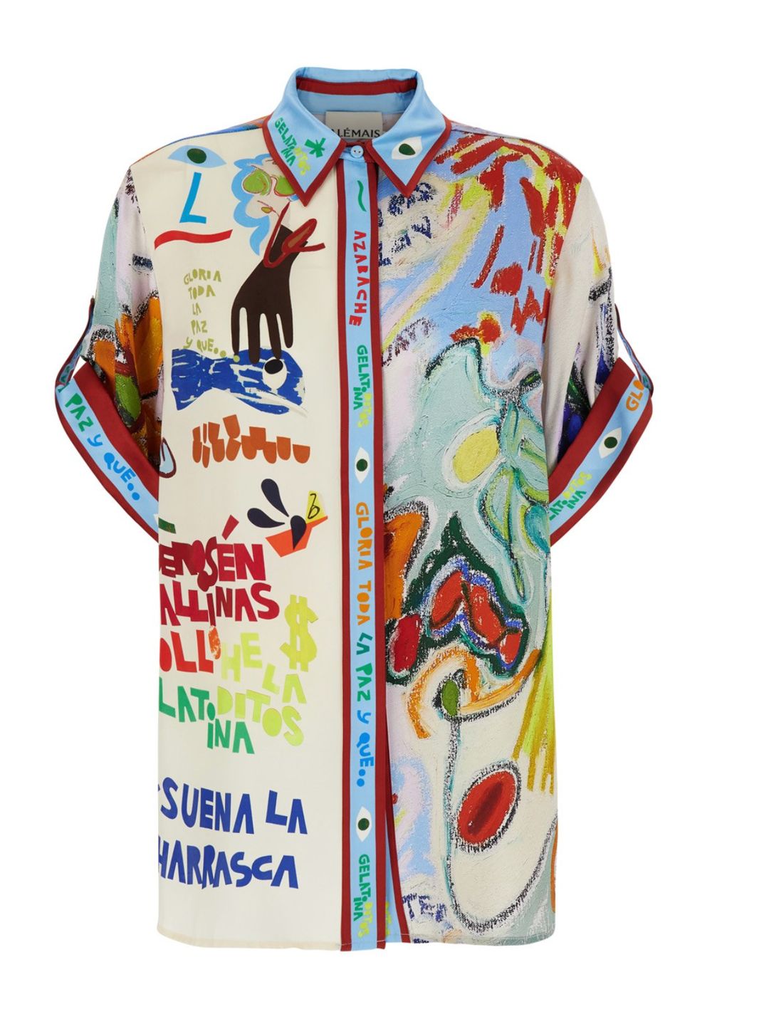 'la charrasca' multicolor shirt with all-over printed motif in silk woman available on Gaudenzi Boutique - 155354