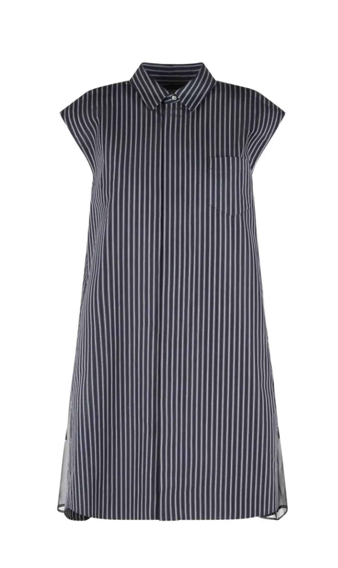 Striped Sheer Panel Mini Dress