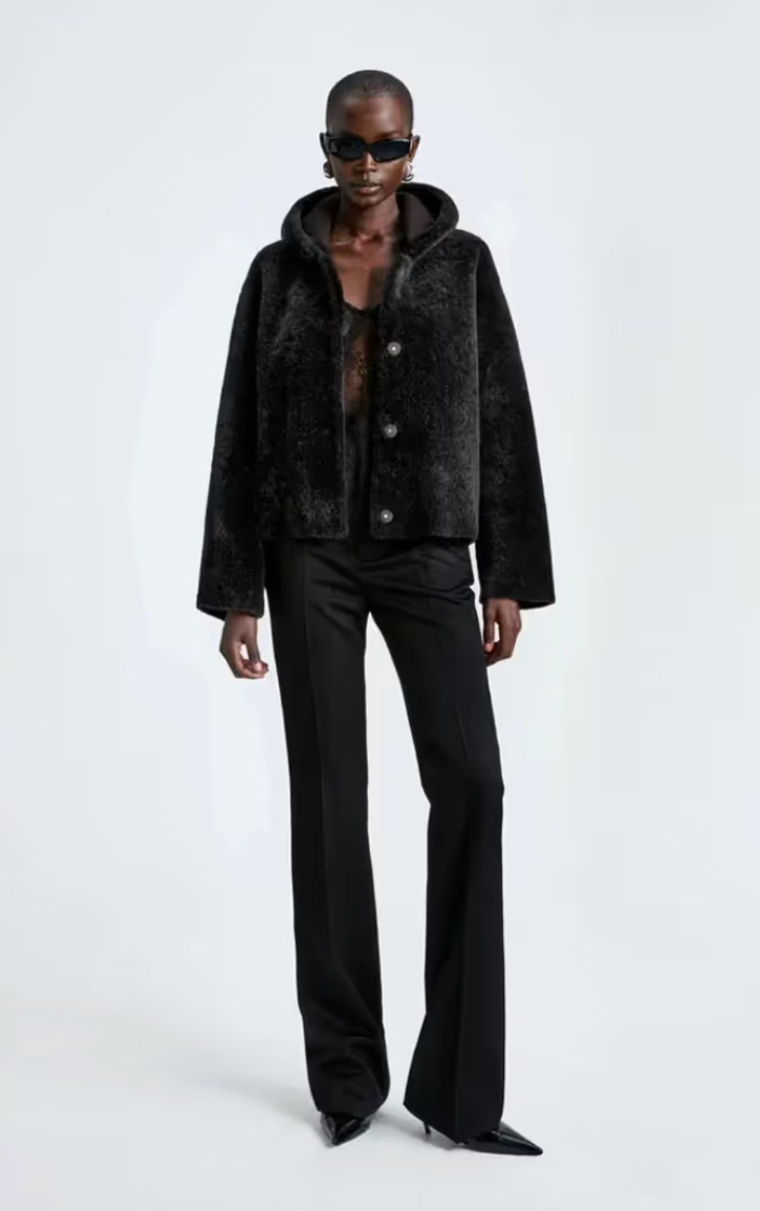Hooded Shearling Jacket