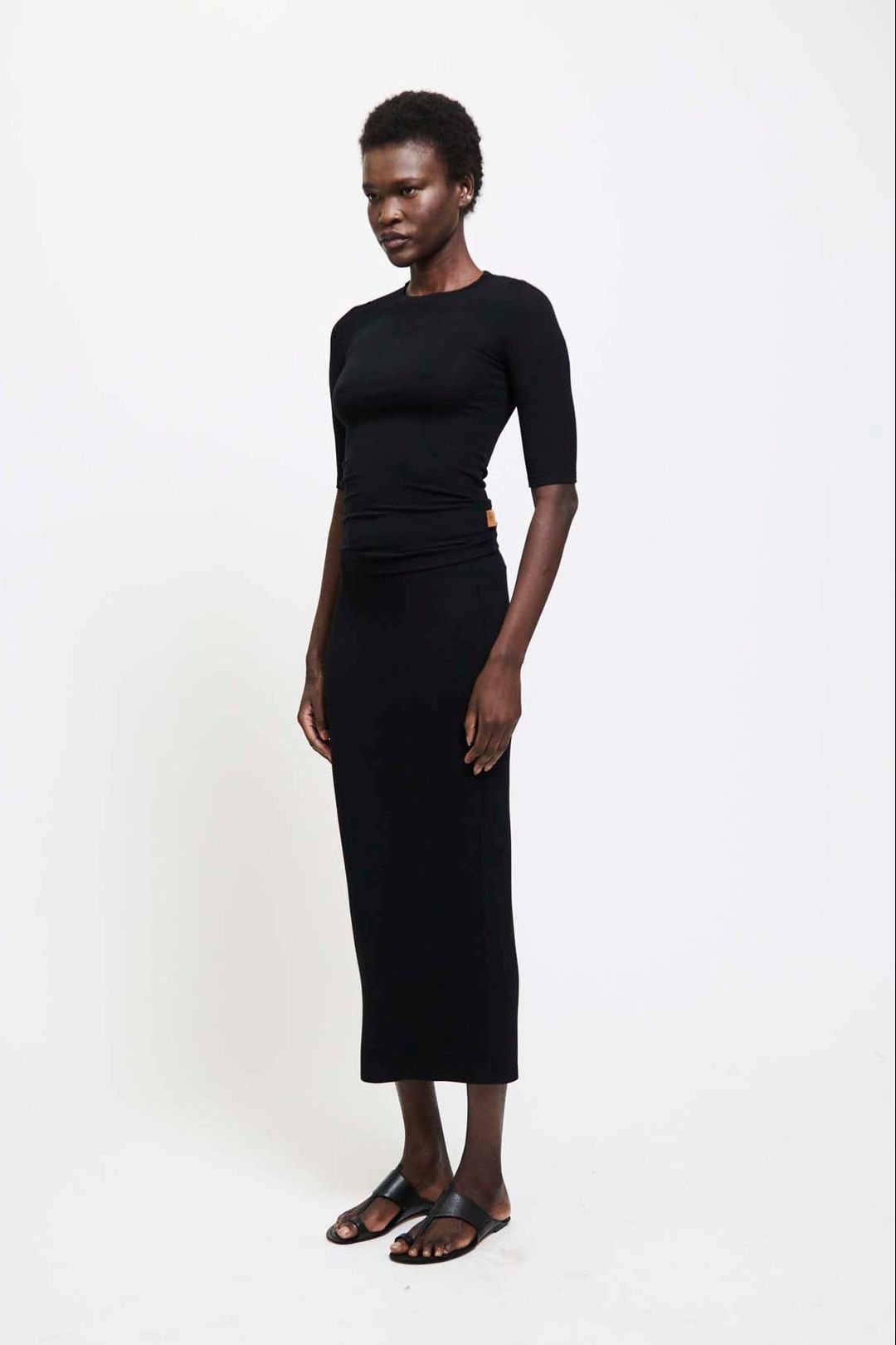 The Rib Pencil Skirt in Black #5