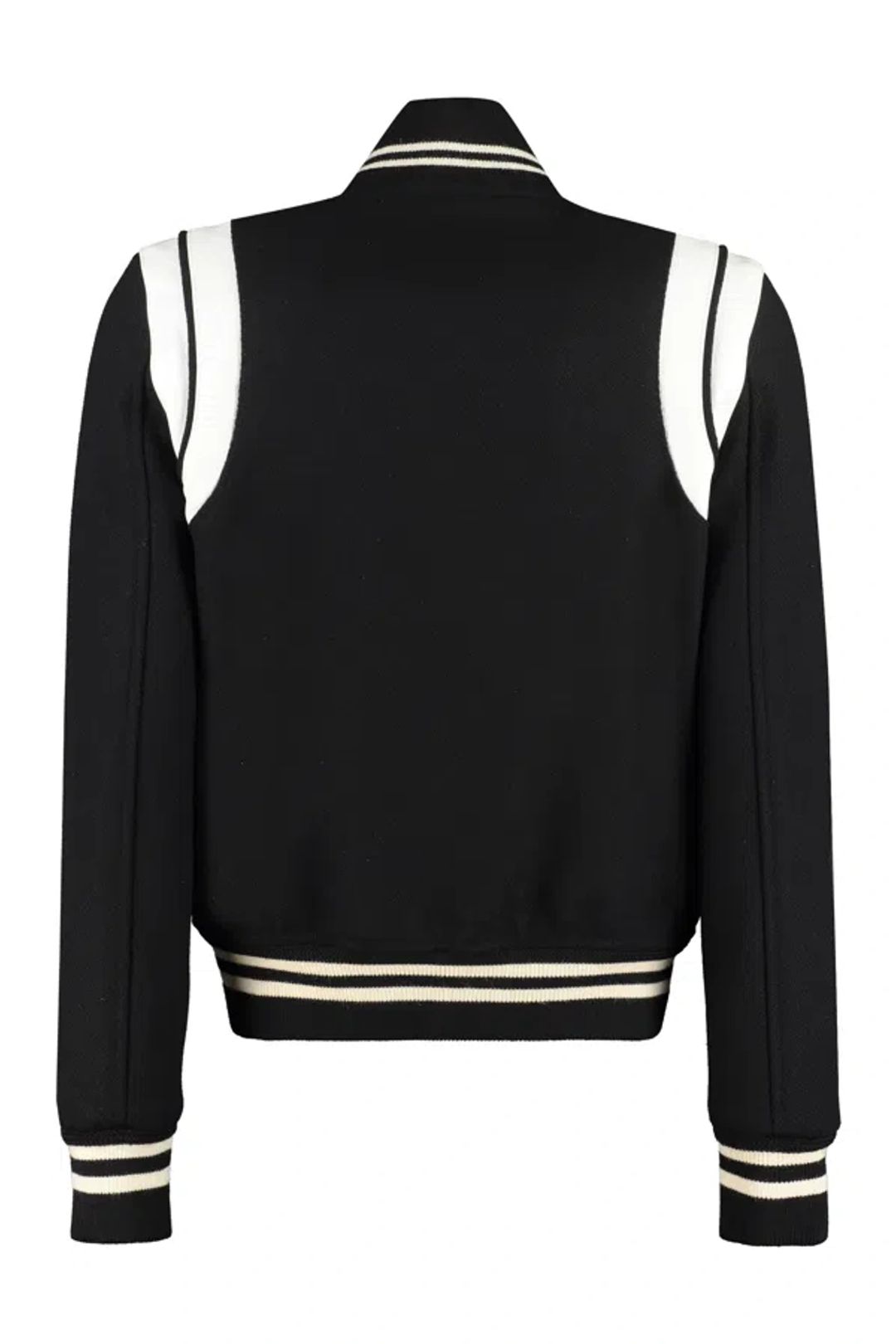 Teddy leather-trimmed recycled wool-blend bomber jacket #19