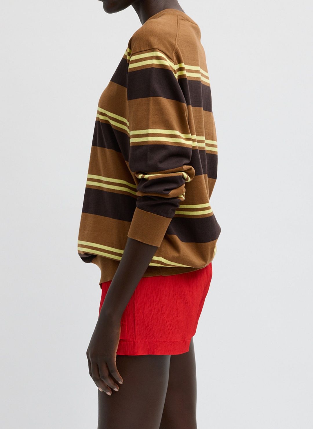 Super Fine Gauge Striped Perfect Crewneck Pullover #2