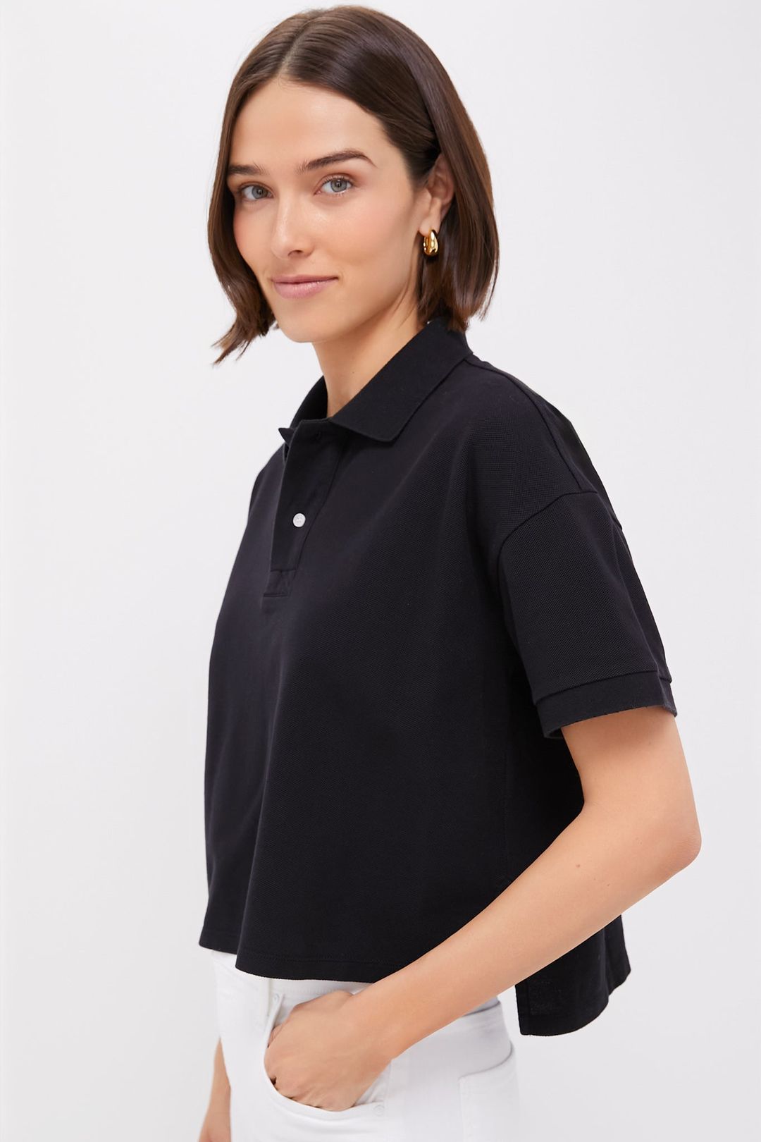 Black Pique Holmes Boyfriend Polo #3