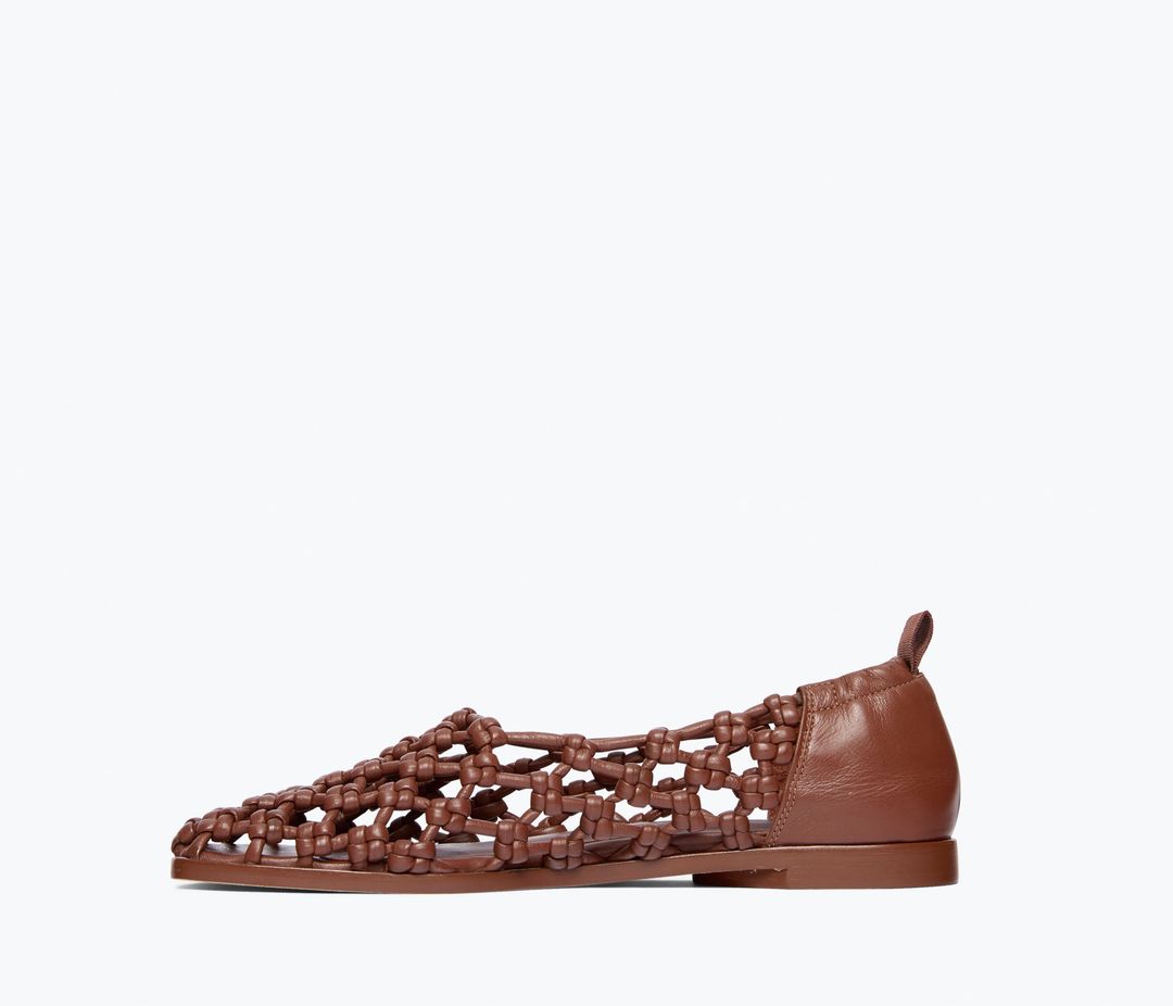 SALLY WOVEN LEATHER FLAT #6