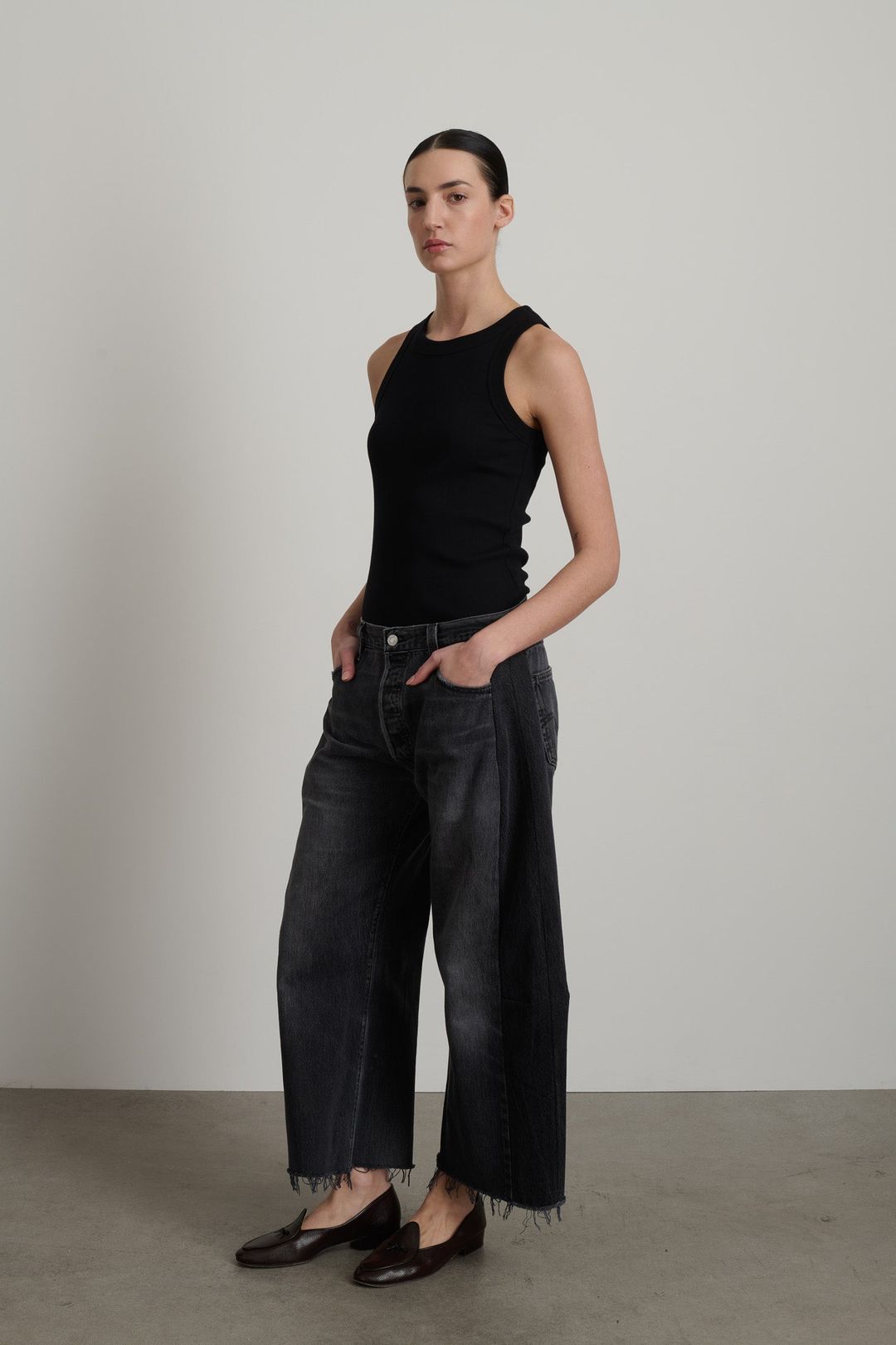 Vintage Lasso Jean Slouch Crop Classic Black