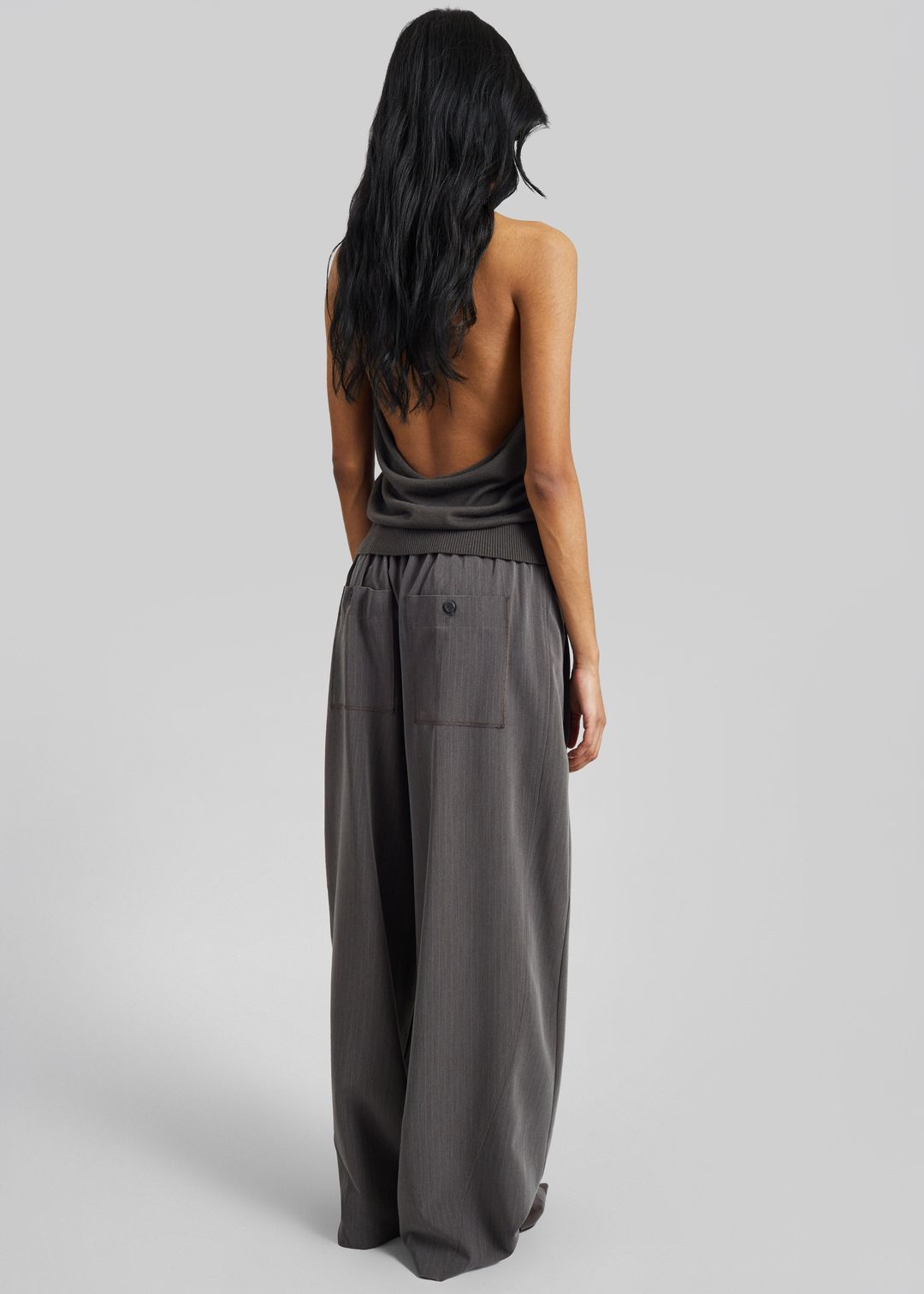 Nimi Knit Halter Top - Charcoal #6