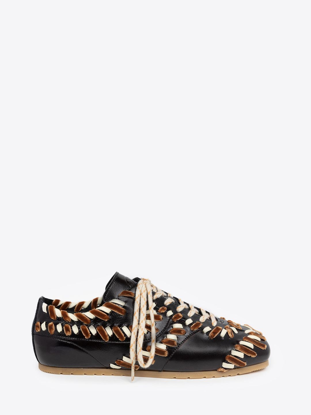 Embellished leather sneakers