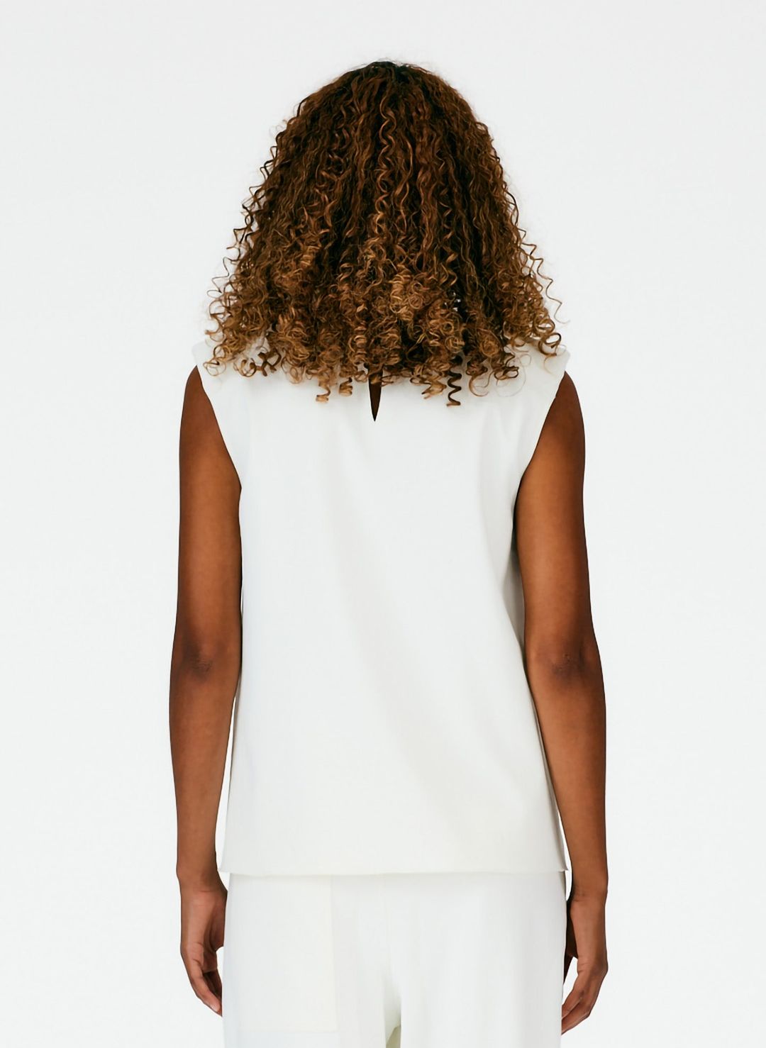 Chalky Drape Padded Shoulder Sleeveless Top #4
