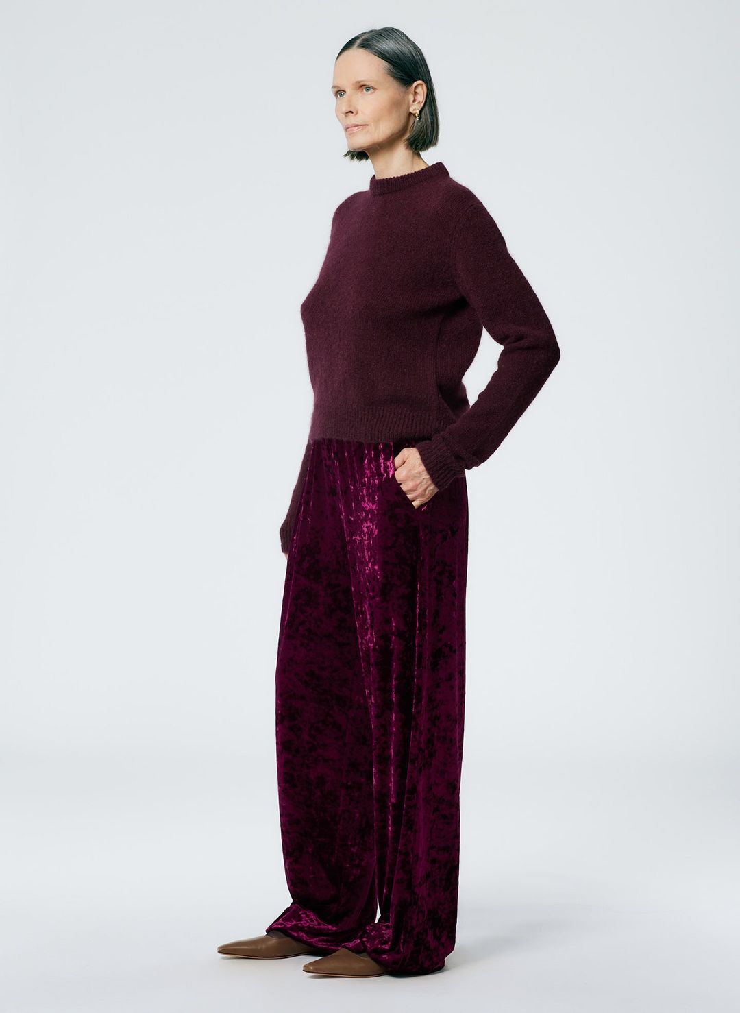 Stretch Velvet Wide Leg Pull On Pant #2