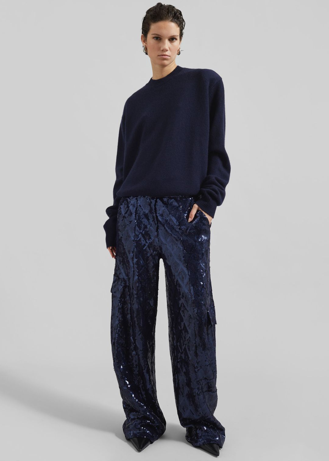 Rafaela Padded Knit Sweater - Navy #5