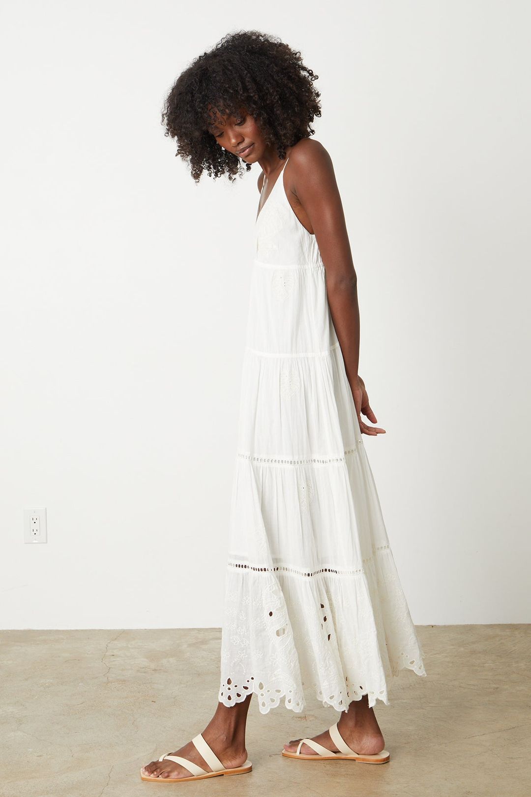 MICHELLE EMBROIDERED COTTON MAXI DRESS #4