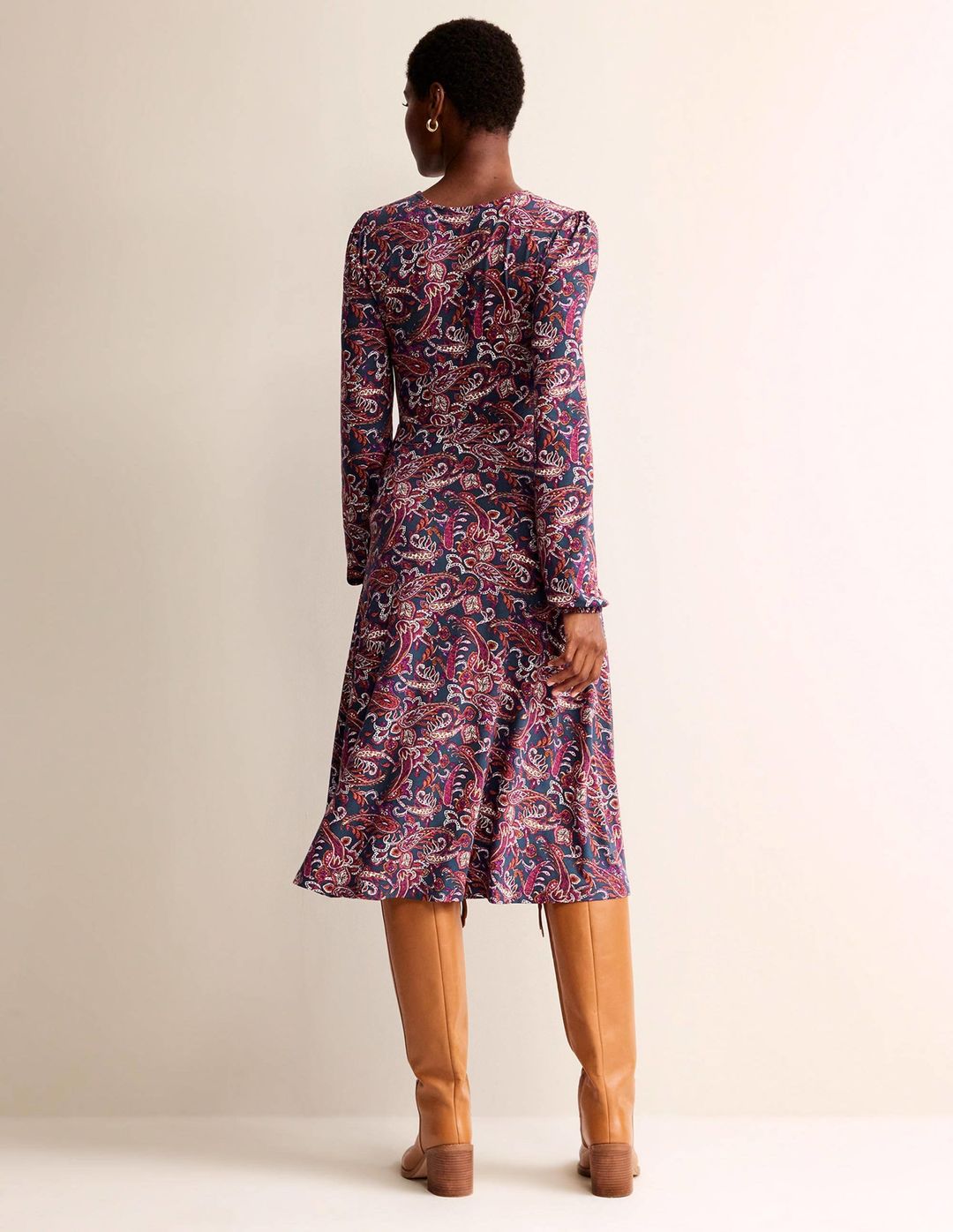 Camille Jersey Midi Dress-Purple Pansy, Paisley Lawn #3