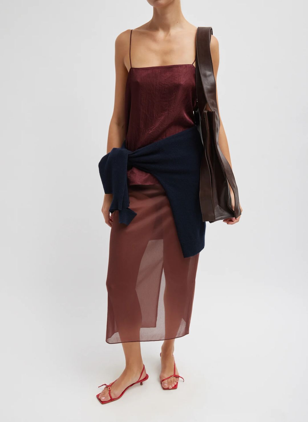 Sheer Gauze Maxi Pencil Skirt #6