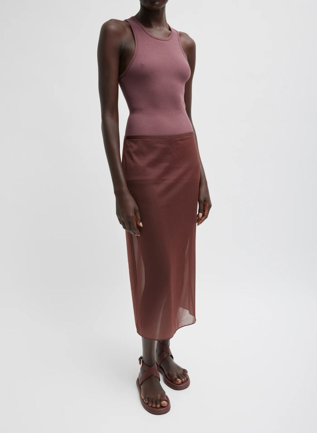 Sheer Gauze Maxi Pencil Skirt #7