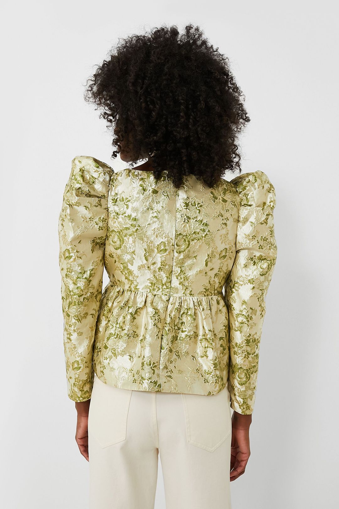 Green Jacquard Bridgerton Blouse #4