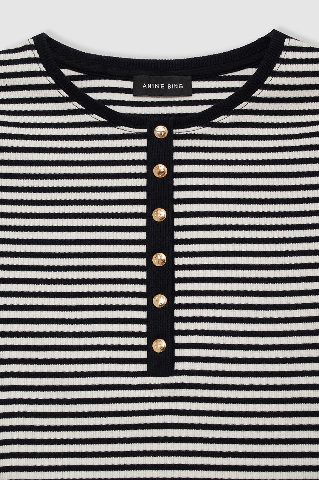 Alessia Tee - Cream And Black Stripe #4