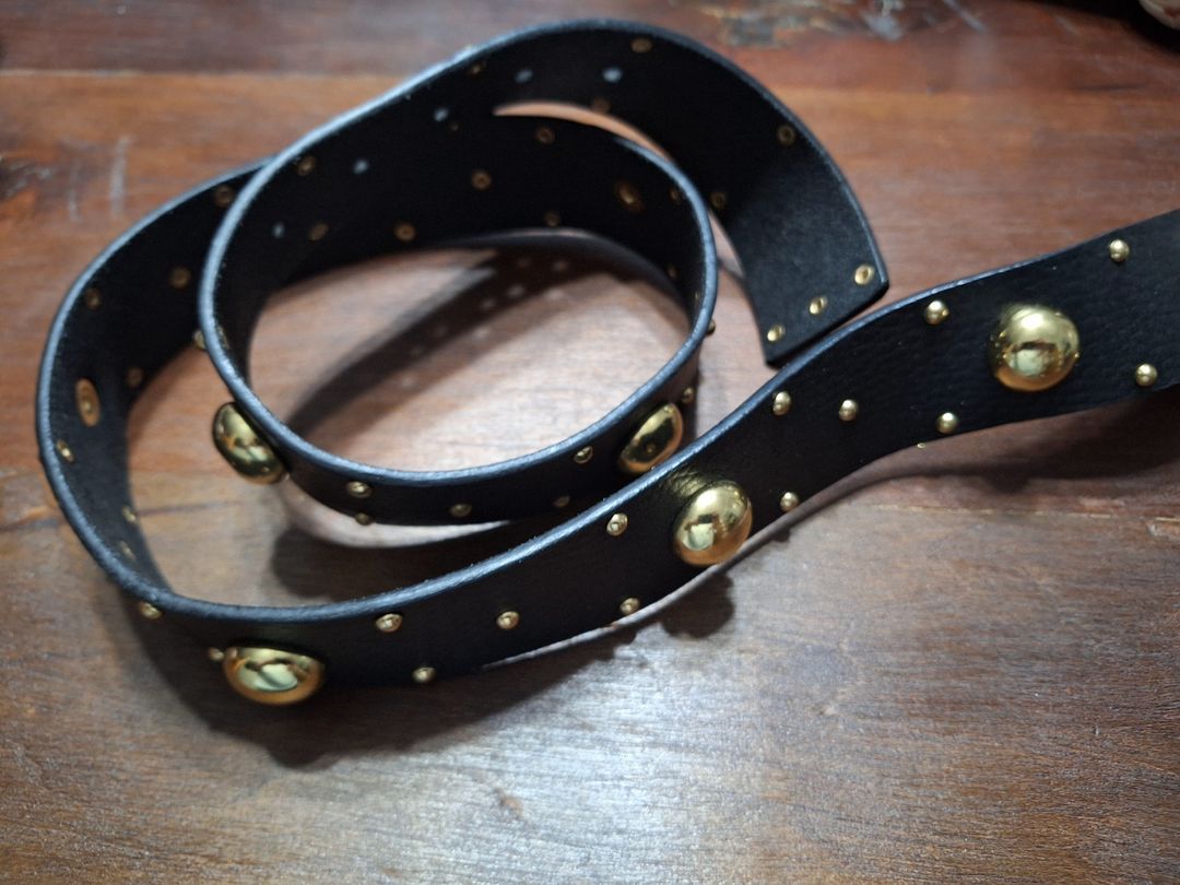Black Leather Studded Belt #3
