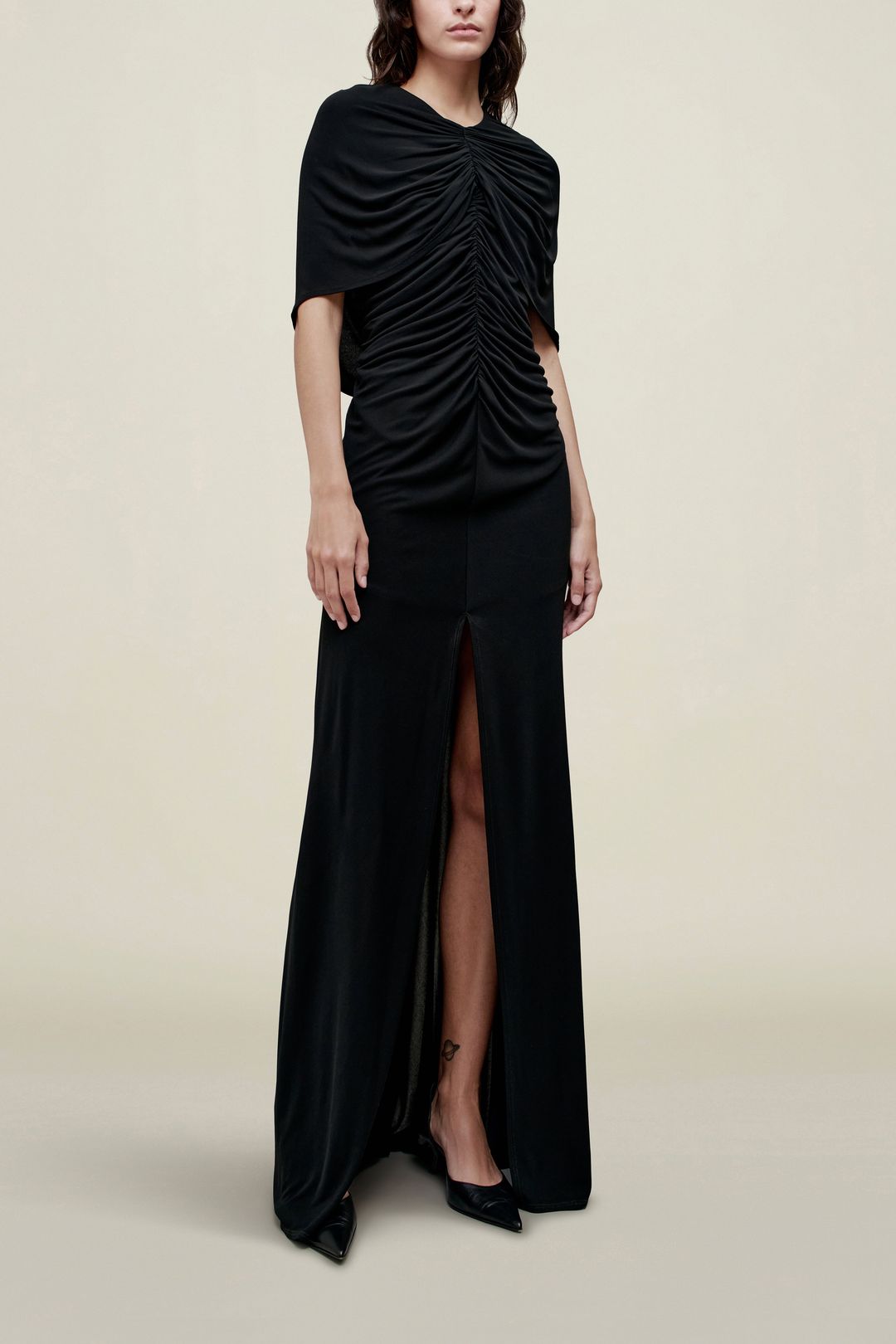 Matilda Cape Gown in Matte Jersey