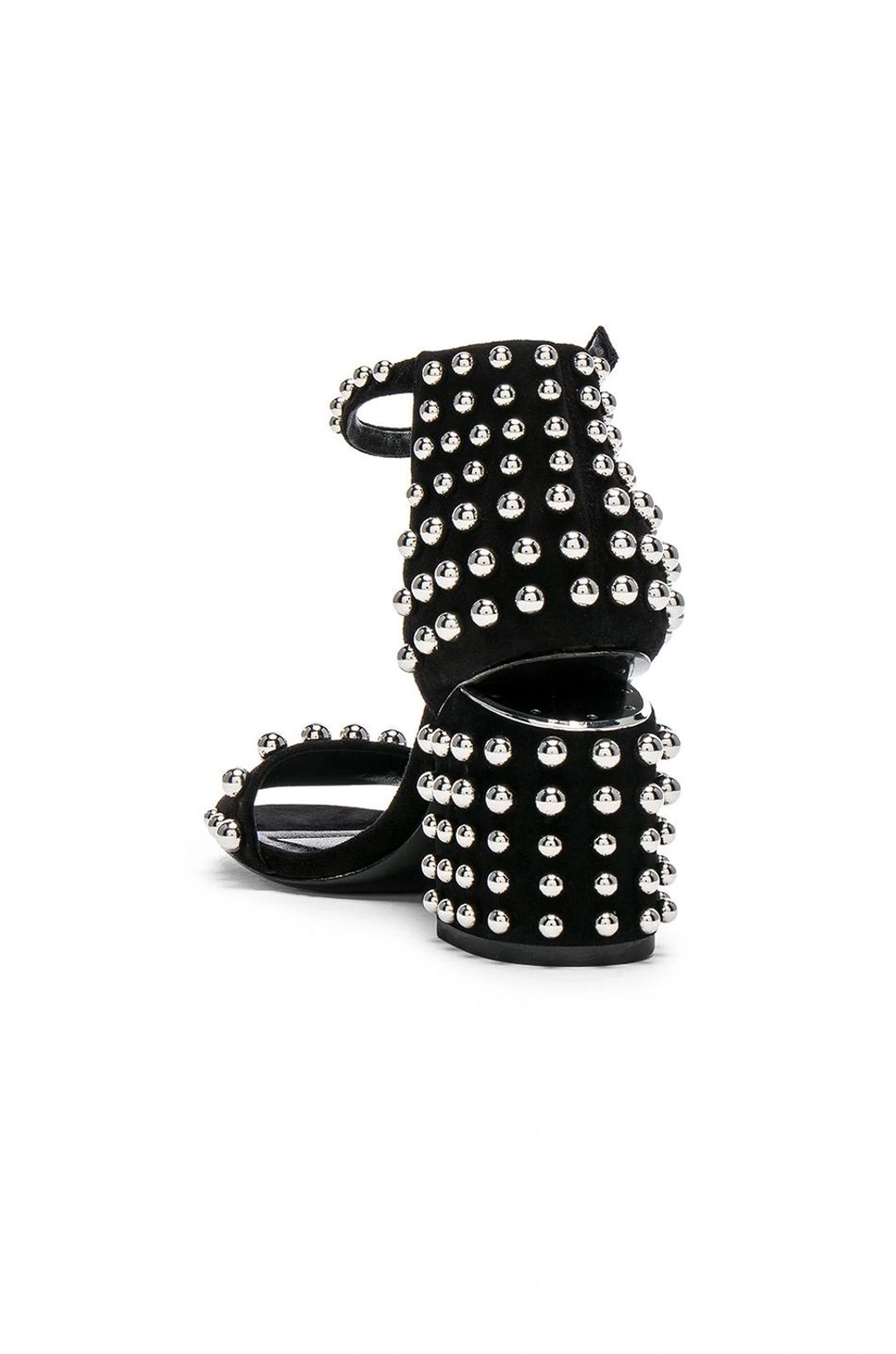 Abby Studded Tilt-heel City Sandal, Clay In Black #18