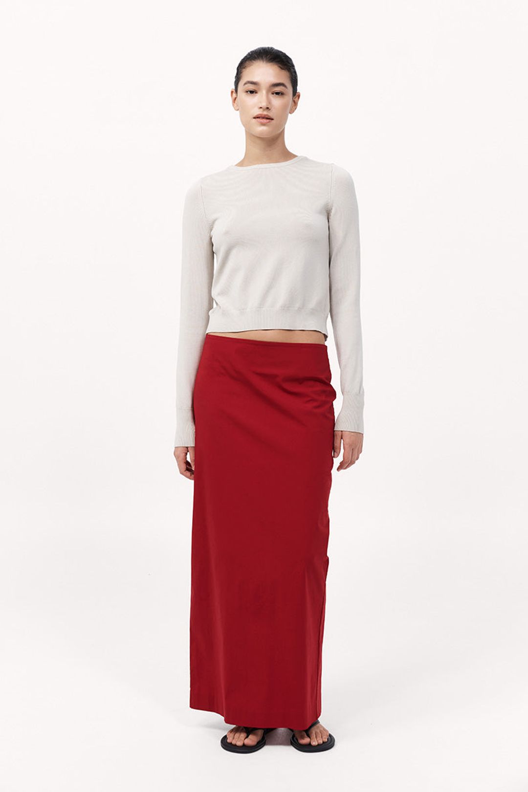 Minimal Column Skirt - Rosso
