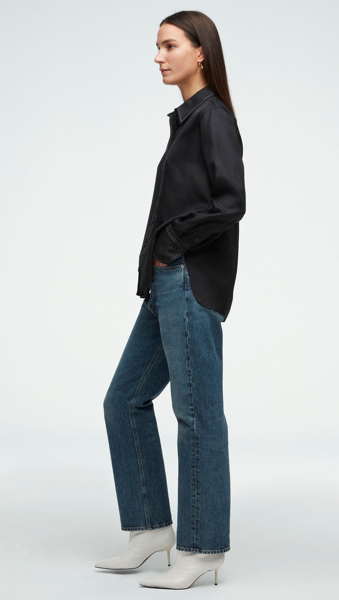 Slim Blouse in Silk Twill | Black #5