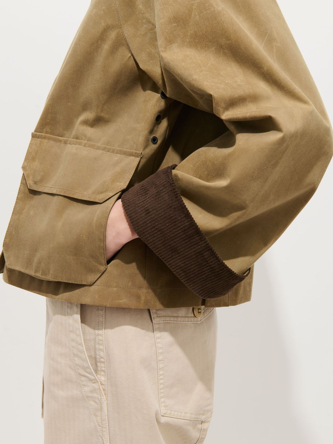Chiltern Cropped Jacket In Waxed Cotton #6
