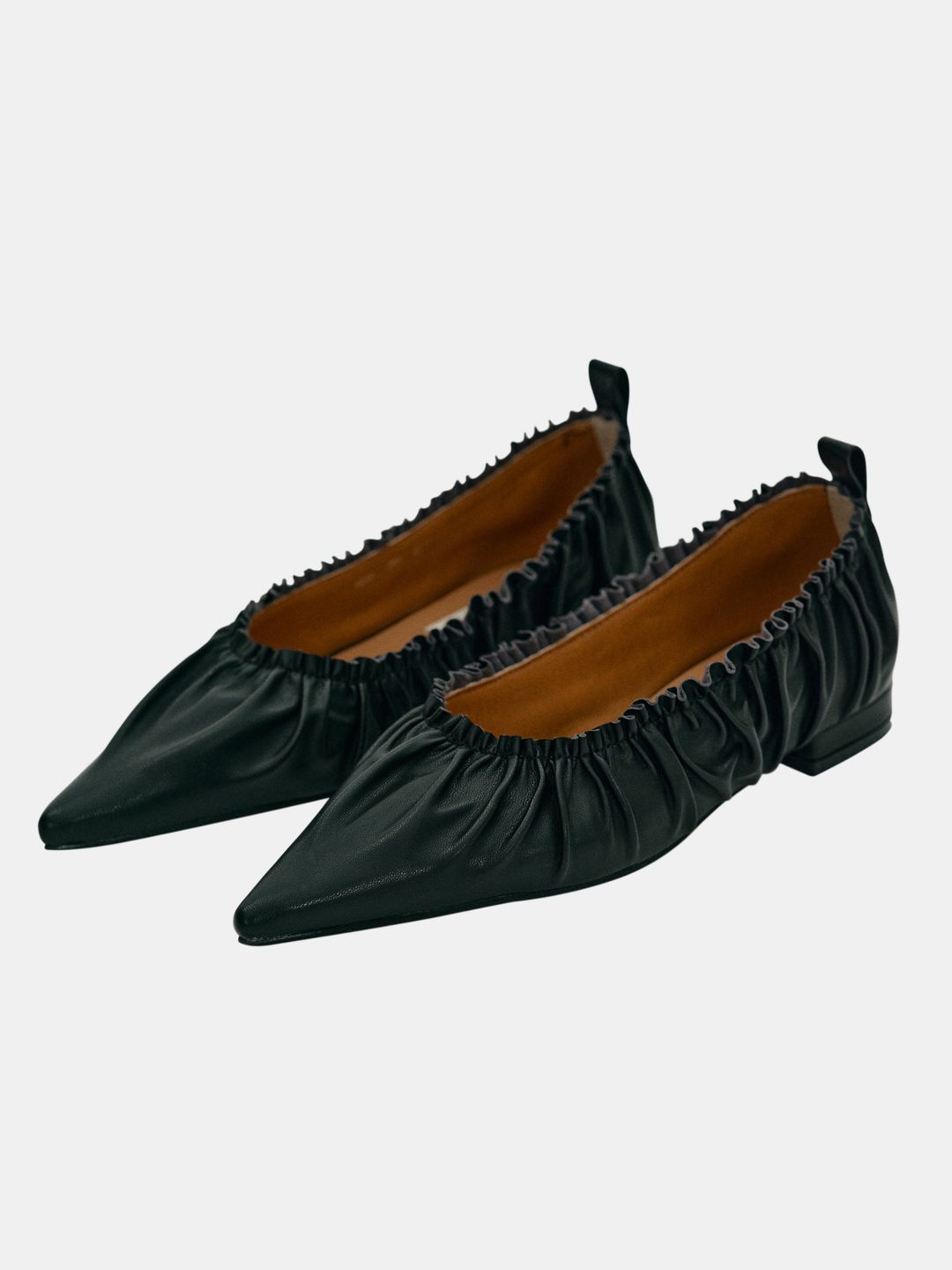 Scrunchie Ballerina Flats, Black