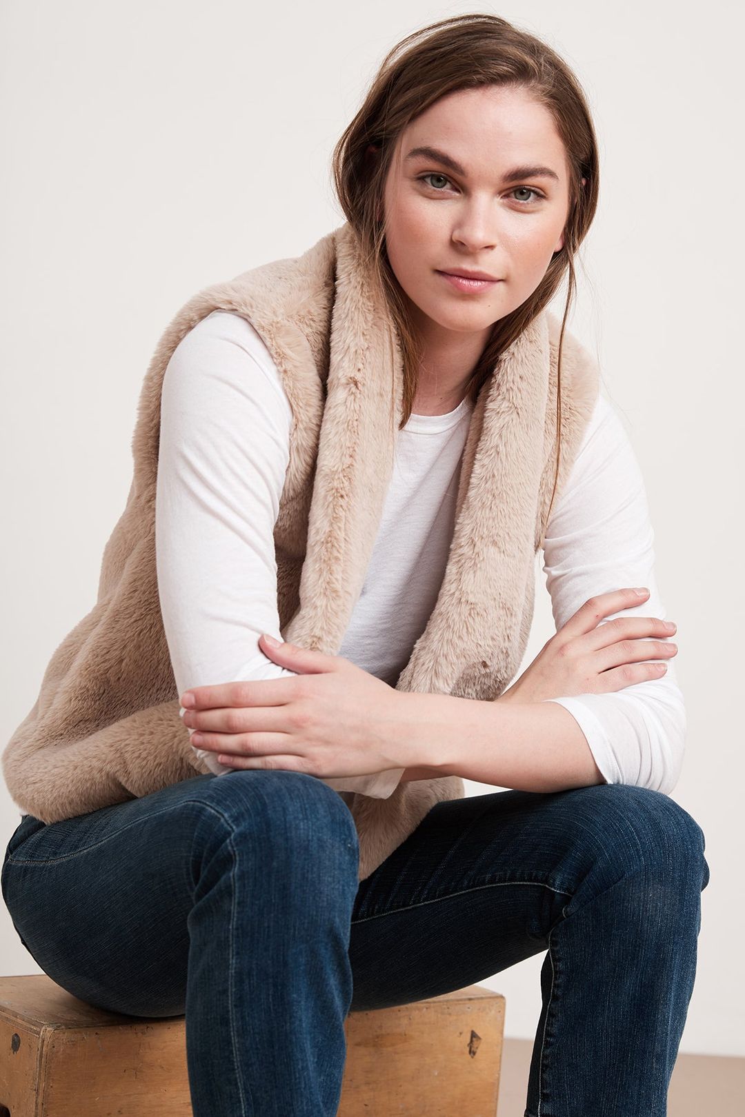 CHELLE FAUX LUX FUR OPEN VEST #4