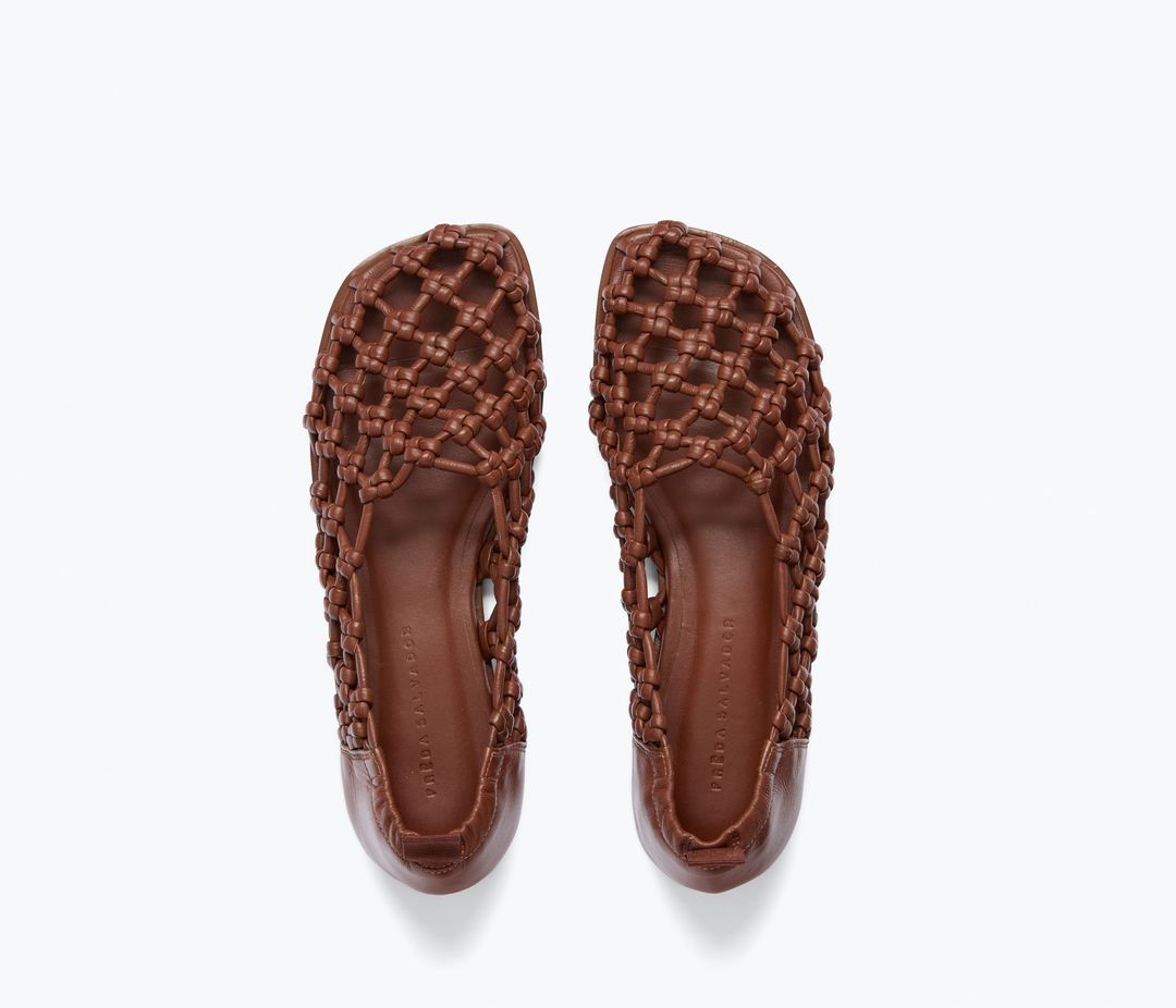 SALLY WOVEN LEATHER FLAT #5