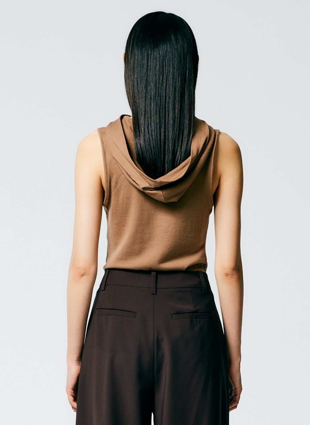 Wool Jersey Hoodie Tunic Top #4