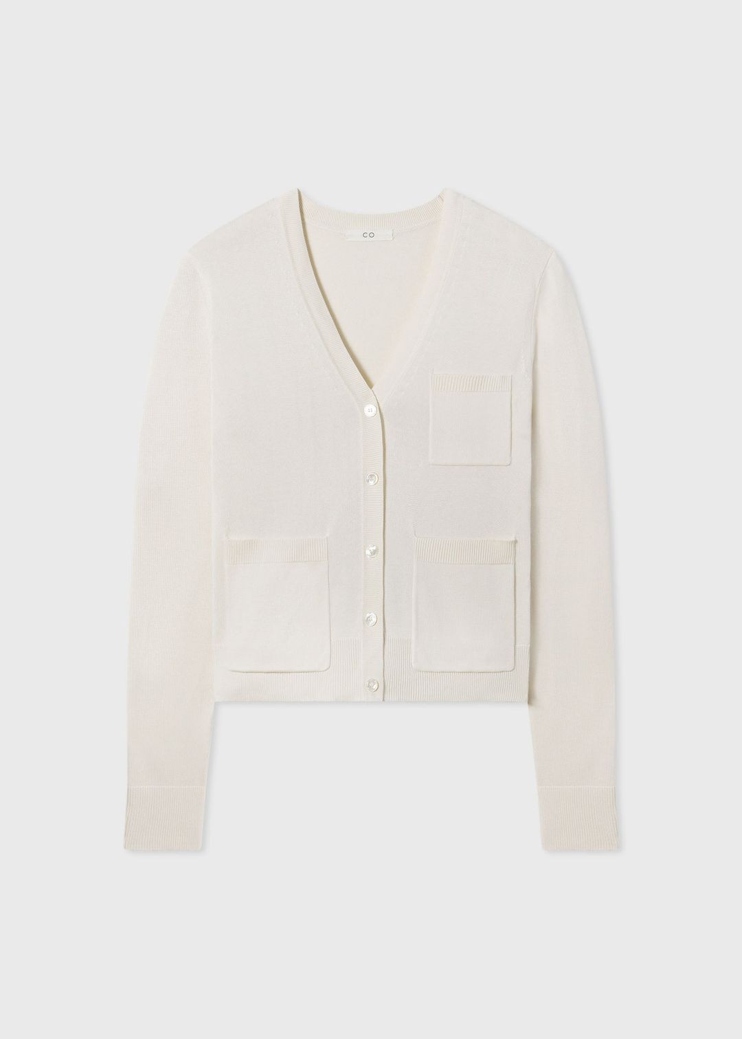 V-Neck Cardigan in Silk Knit - Ivory #4