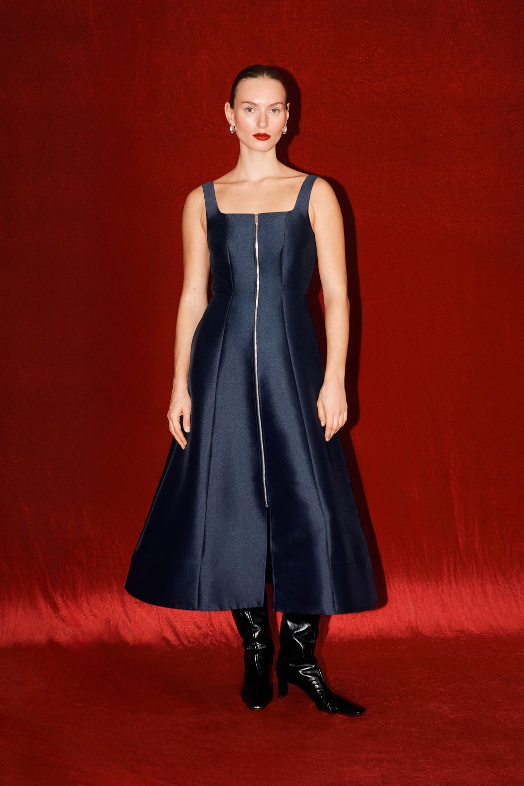 Paisley Satin Midi Dress