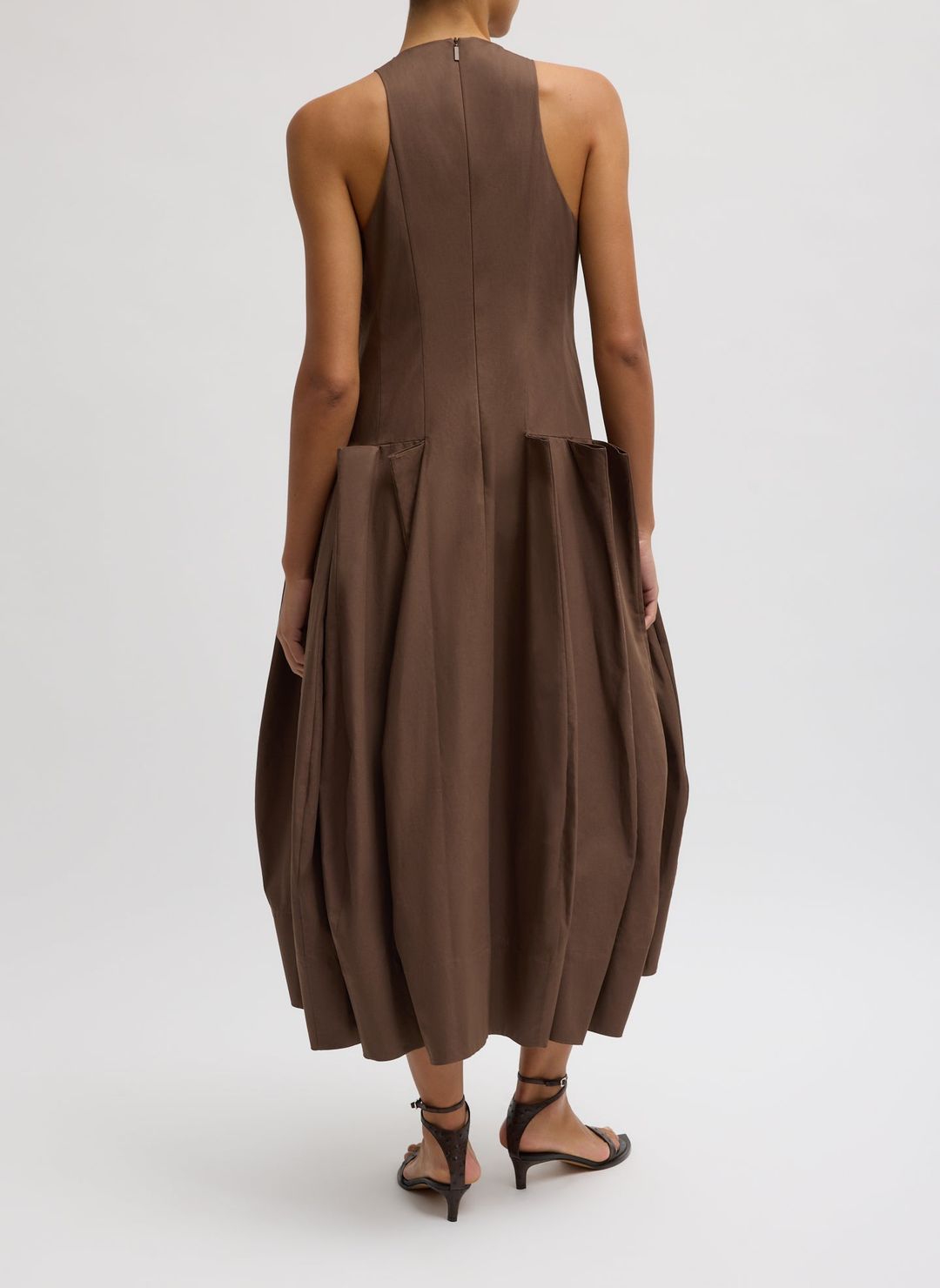 Compact Eco Poplin Pinched Pleat Dress #3
