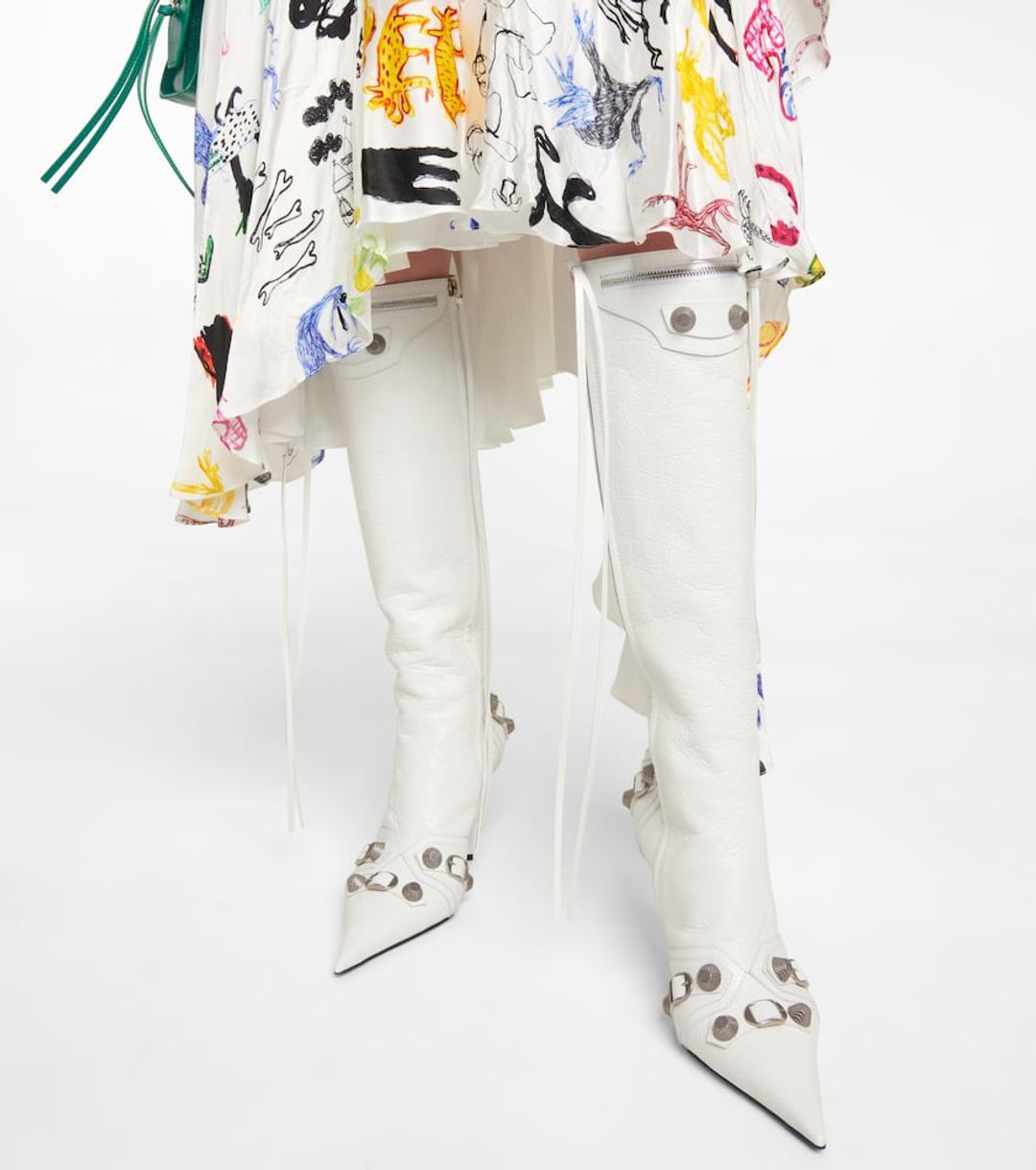 Balenciaga Women's Cagole Knee High Heel Boots #9