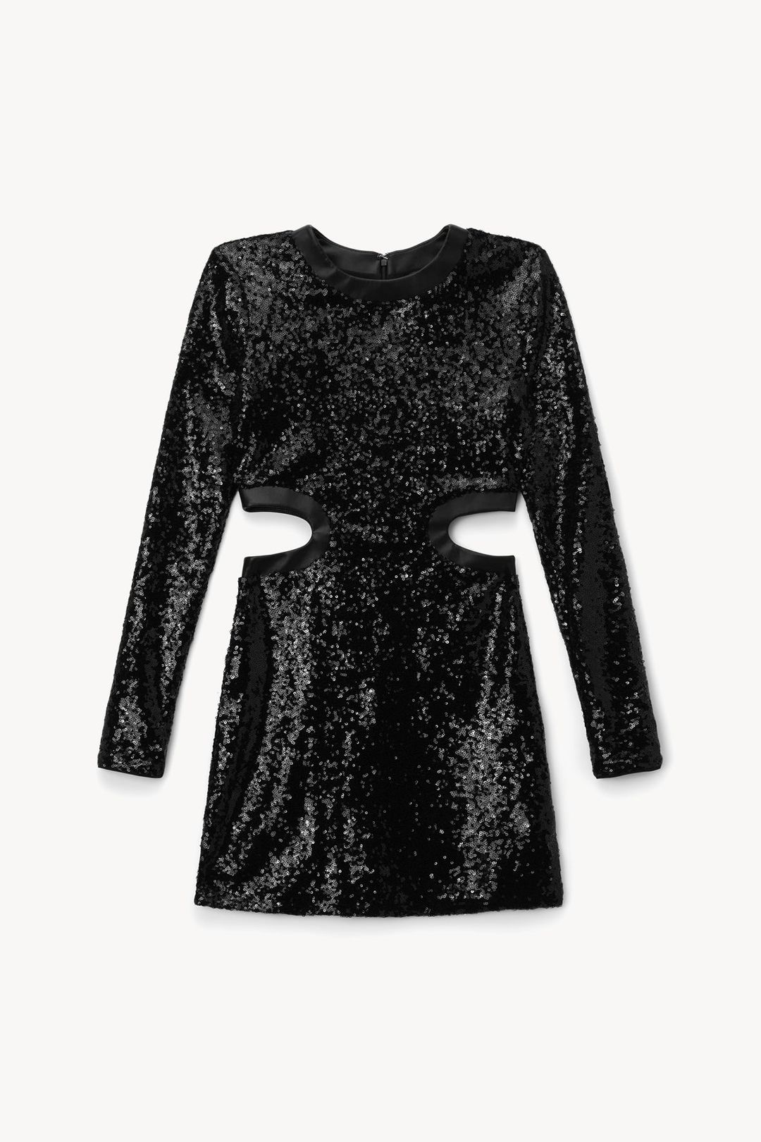 LONG SLEEVE MINI DOLCE DRESS | BLACK SEQUINS
