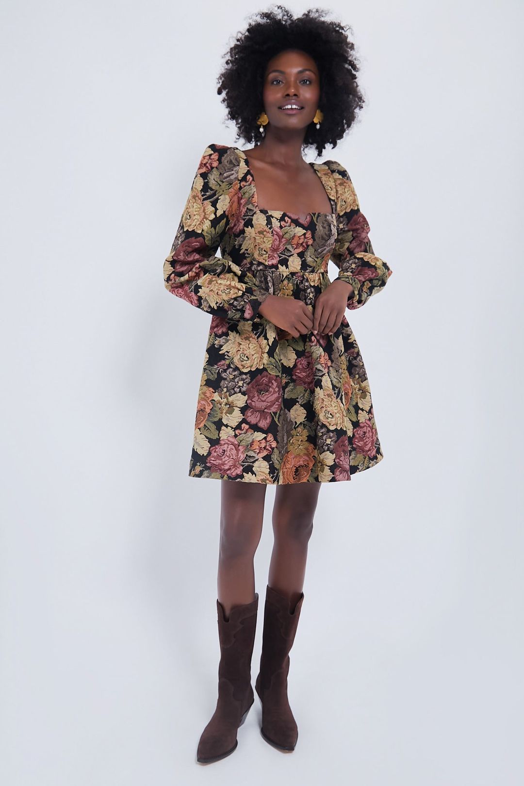 Chocolate Multi Fleur Dress #6