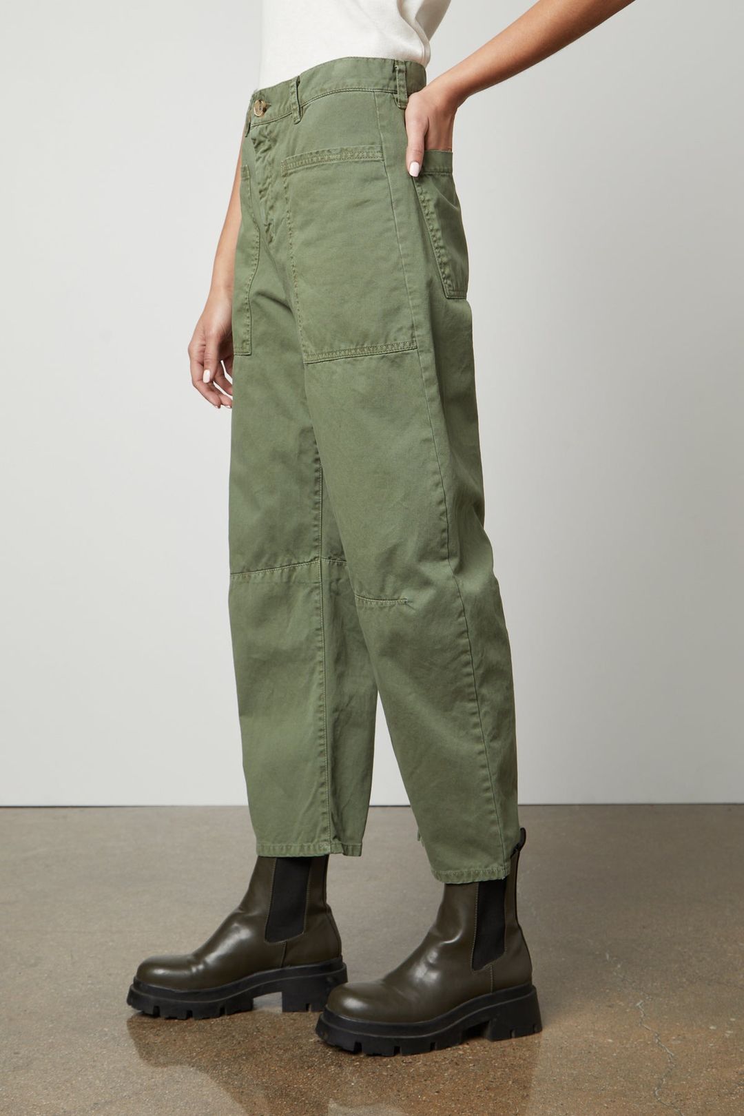 BRYLIE SANDED TWILL UTILITY PANT #12