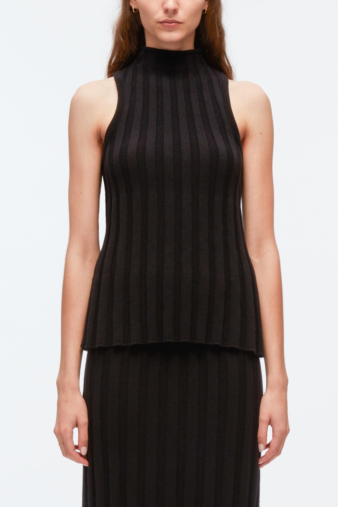 Traveling Rib Knit Mockneck Sleeveless Tank #5