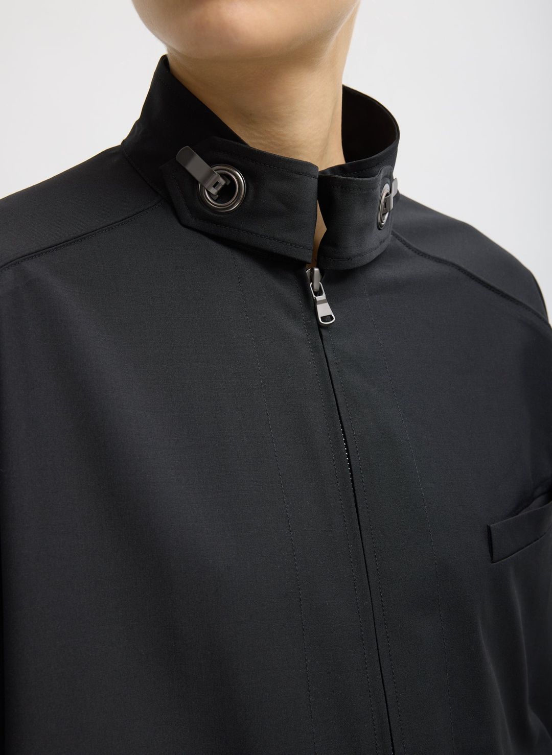 Recycled Tropical Wool Moto Bomber #4