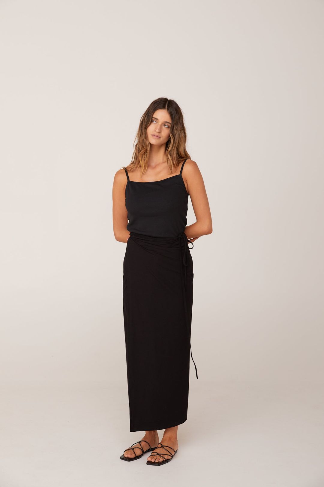 SIA FINE STRAP CAMI TOP - BLACK RIB #4