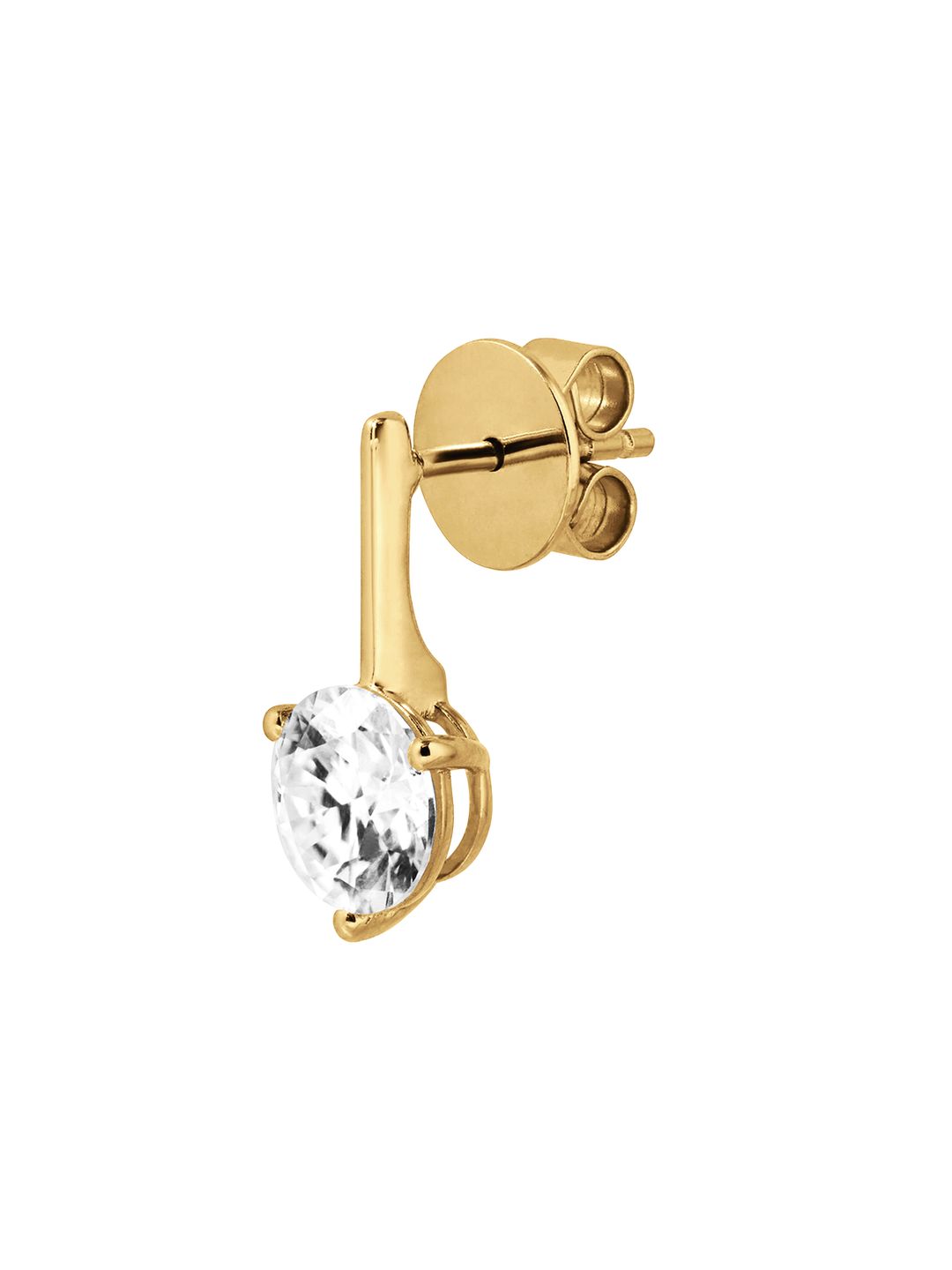 HENDRY ROUND-CUT BAR STUD EARRING IN MOISSANITE, 18K GOLD VERMEIL