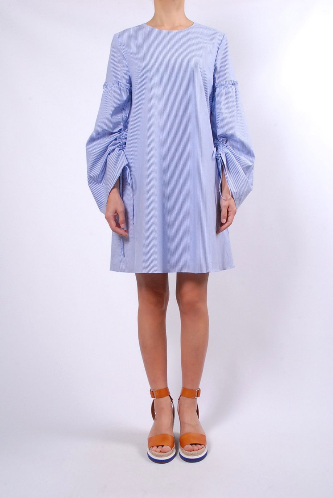 Elliot Stripe Trapeze Dress In Blue Multi #4