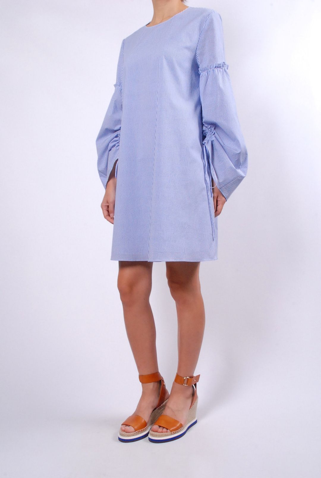 Elliot Stripe Trapeze Dress In Blue Multi #3