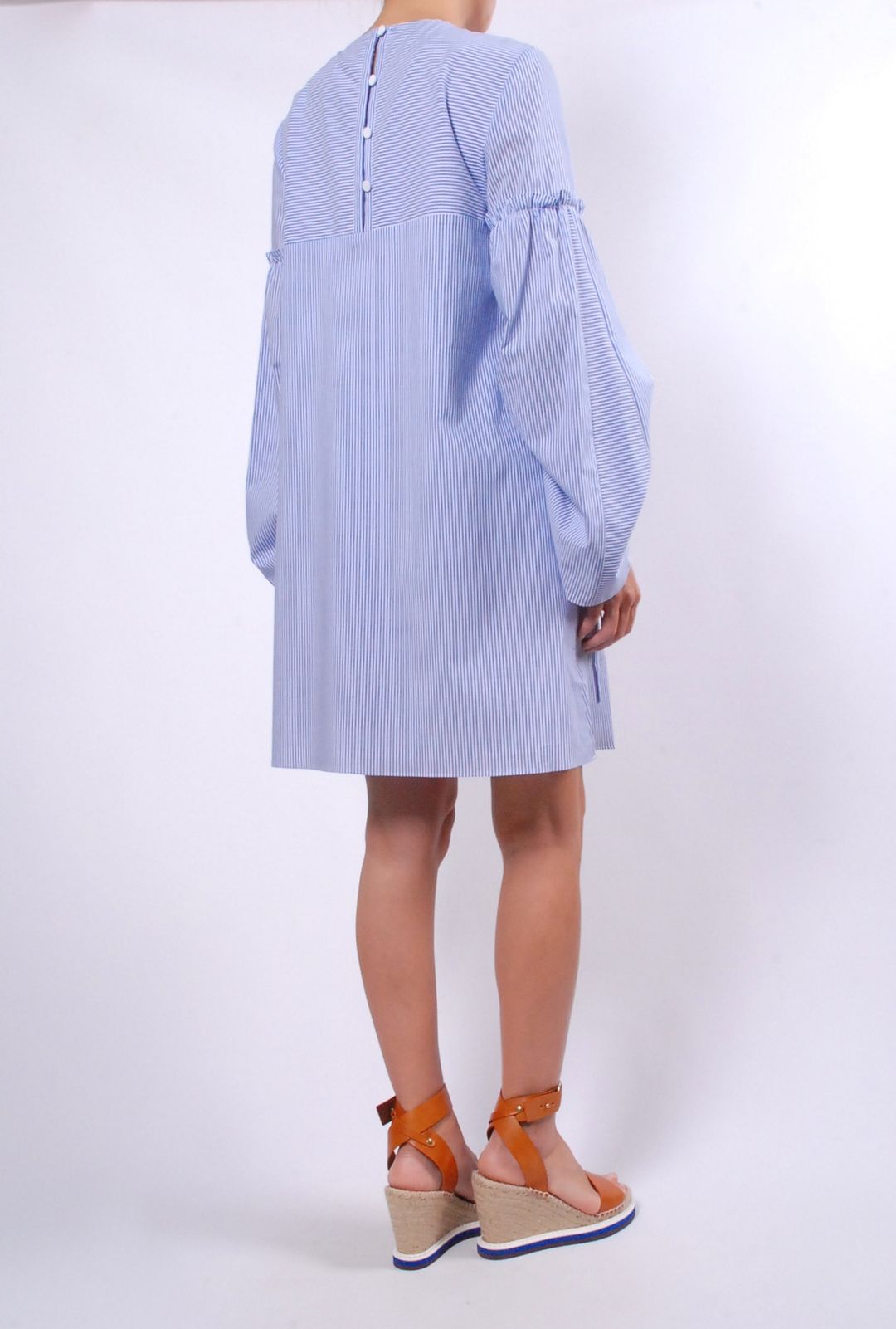 Elliot Stripe Trapeze Dress In Blue Multi #2