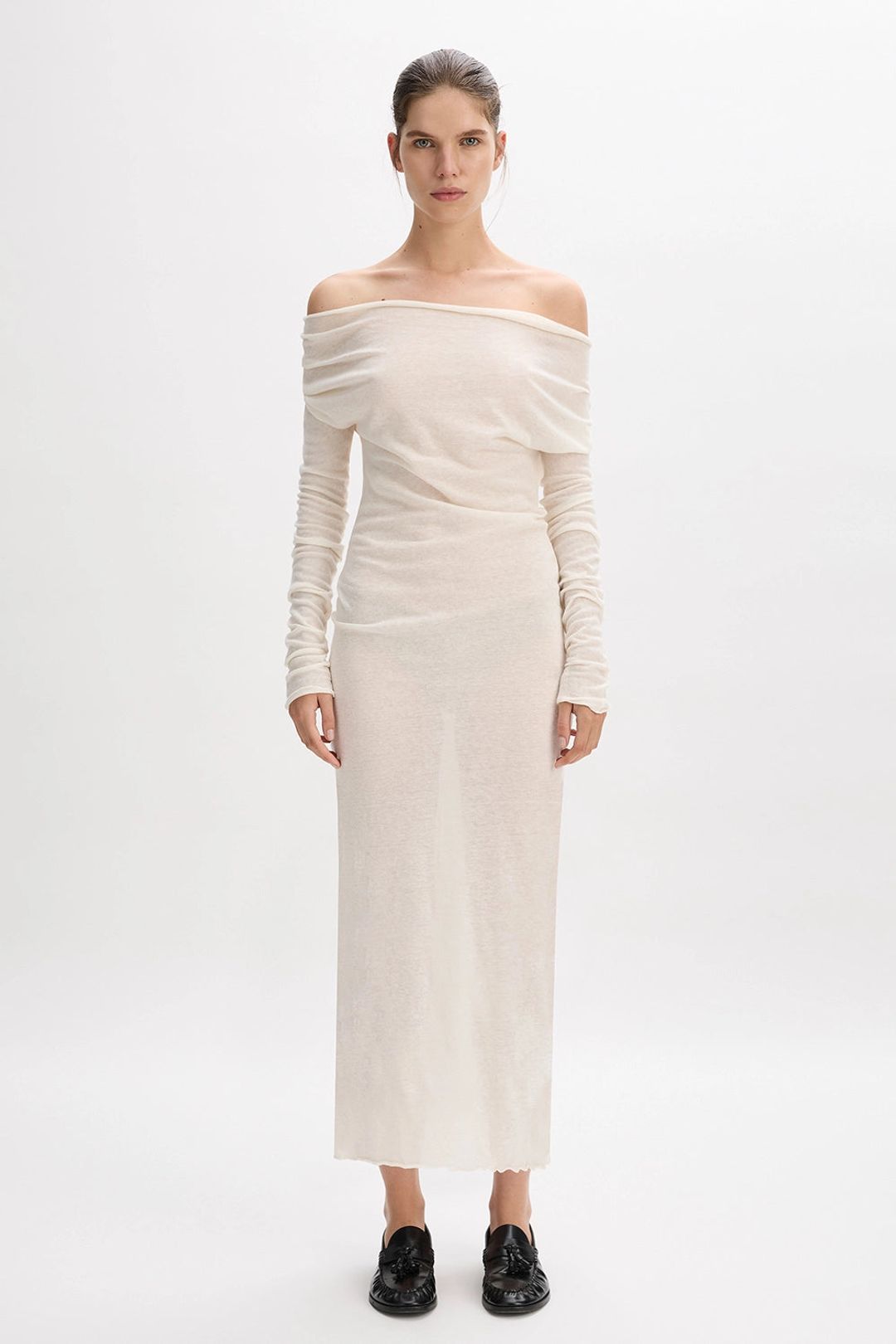 Cotton Cashmere Long Sleeve Glove Dress #7