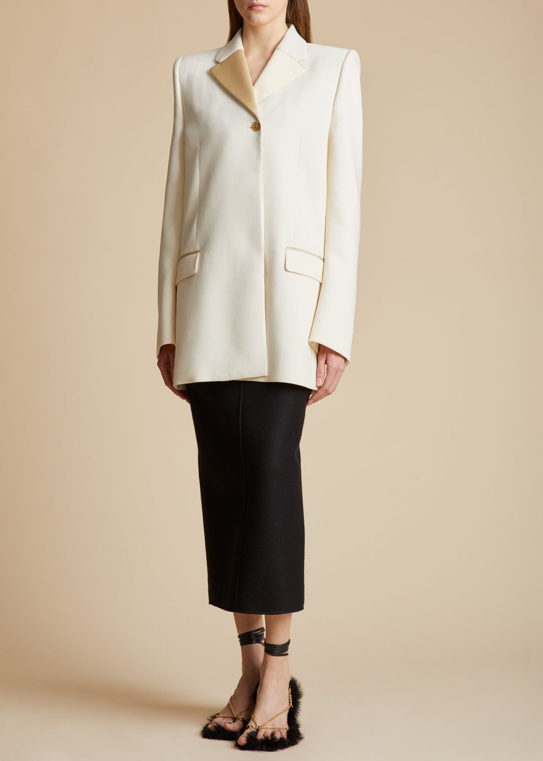 The Isaline Blazer in Chalk