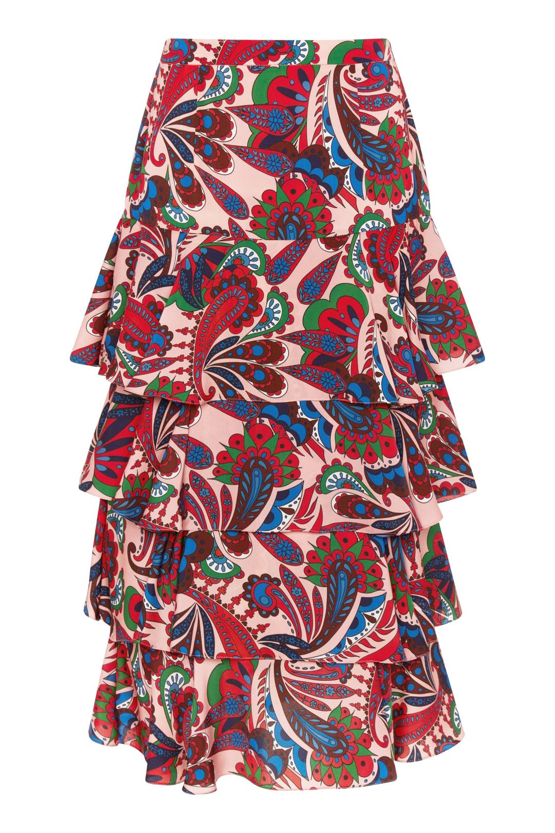 Livi Tiered Viscose Skirt - Paisley Pink #6