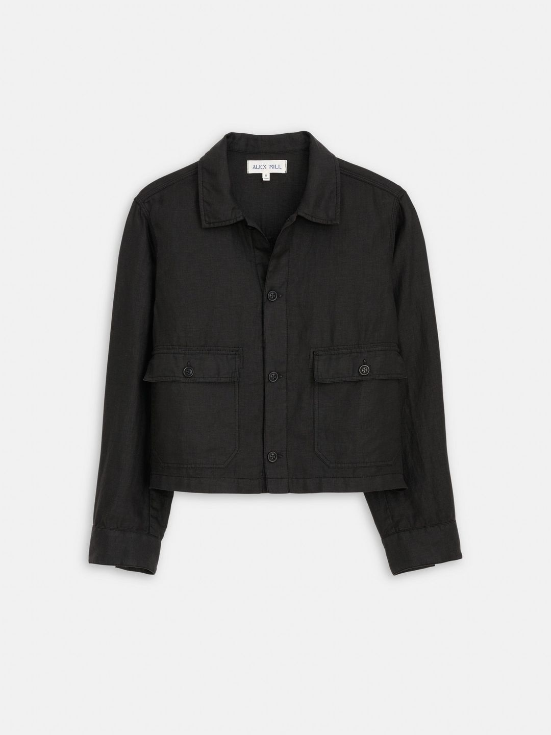Cropped Work Jacket In Linen