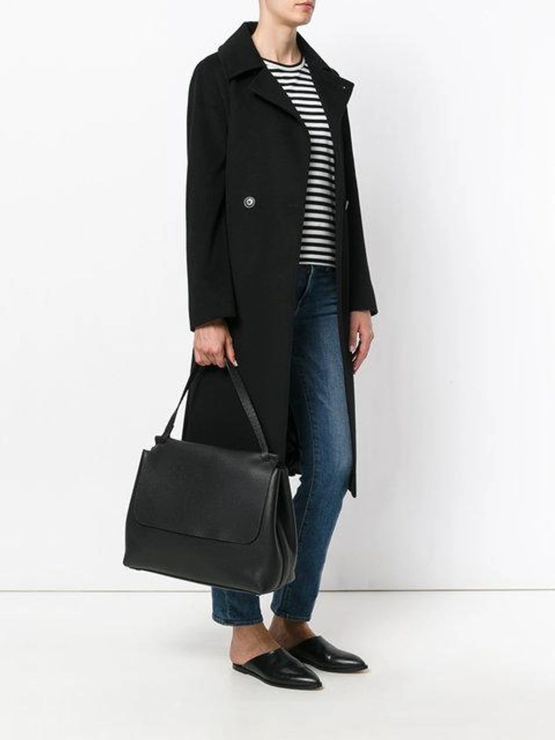 Top Handle 14 Leather Flap-top Shoulder Bag In Black Pld #5